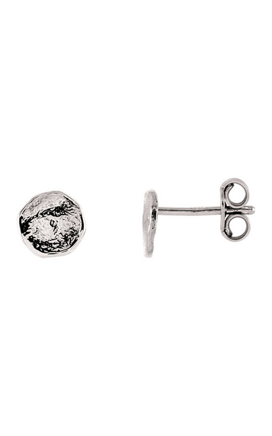 14K White Gold Metal and Stud Earring