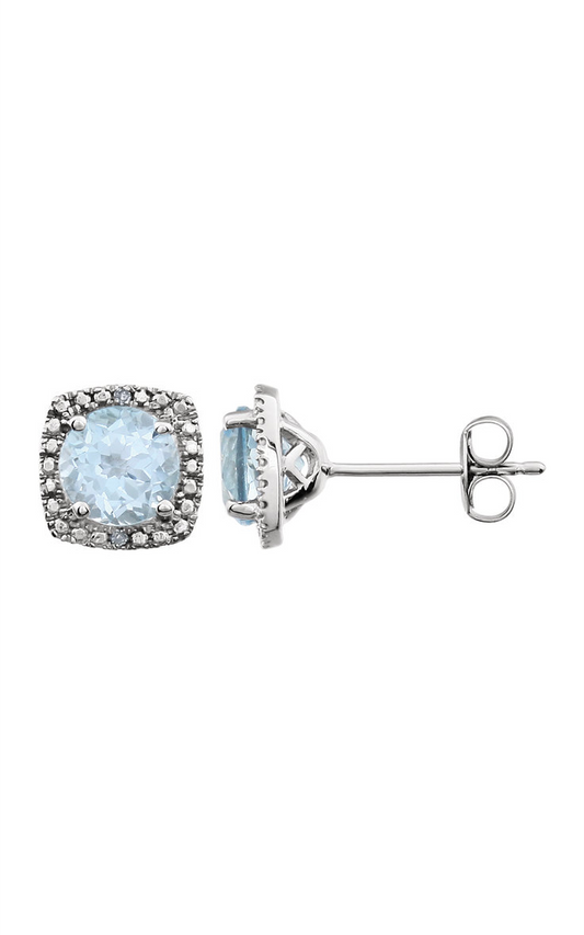 Sterling Silver (925) Gemstone and Stud Earring