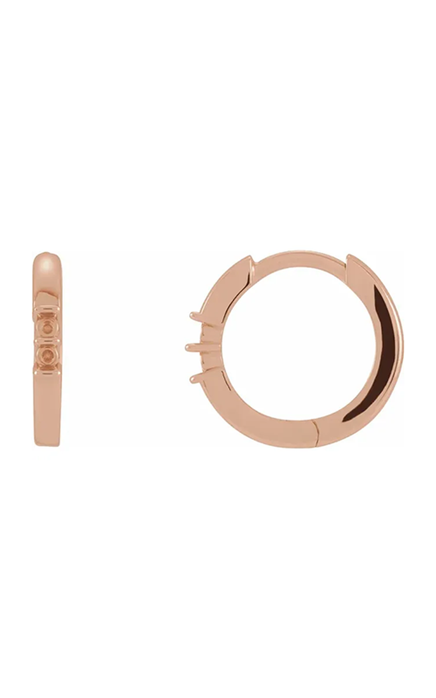 14K Rose Gold Gemstone and Hoop Earring