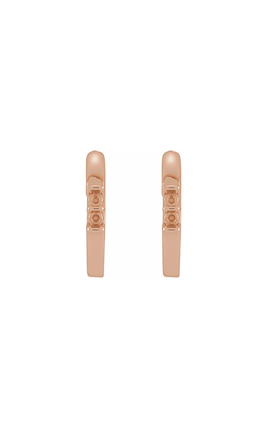 14K Rose Gold Gemstone and Hoop Earring