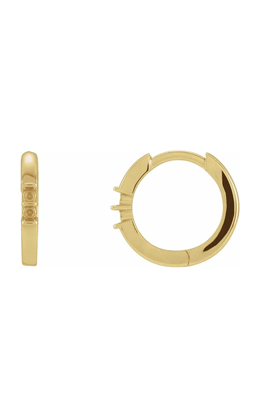 14K Yellow Gold Gemstone and Hoop Earring