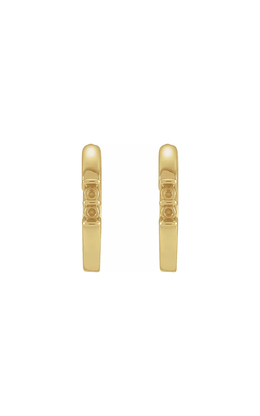 14K Yellow Gold Gemstone and Hoop Earring