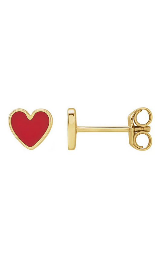 14K Yellow Gold and Enamel Jubilee Earring