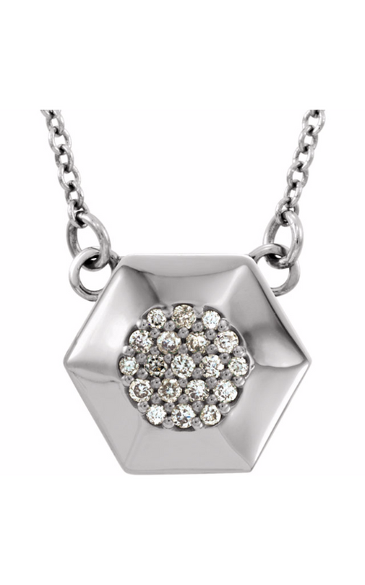 14K White Gold Diamond Necklace