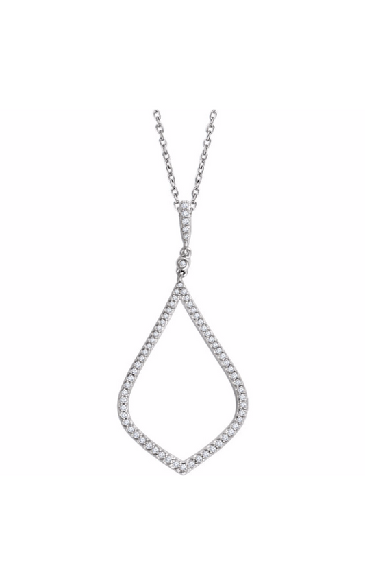 14K White Gold Diamond Necklace