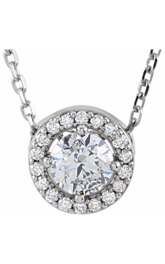 14K White Gold Diamond Necklace