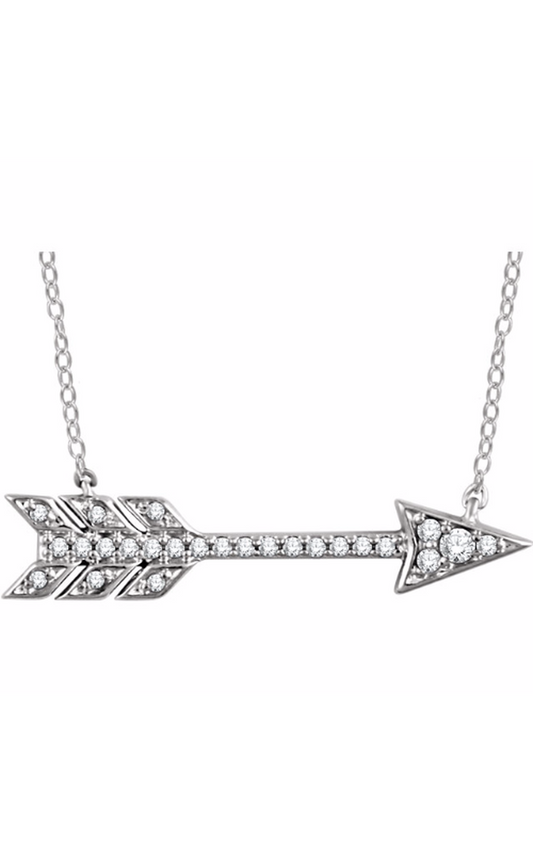 14K White Gold Diamond Necklace