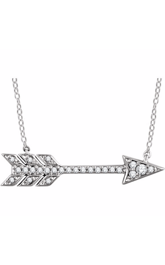 14K White Gold Diamond Necklace