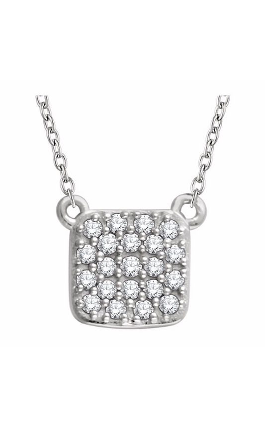 14K White Gold Diamond Necklace