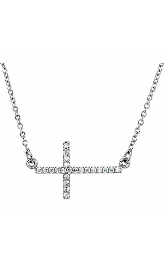 14K White Gold Diamond Necklace