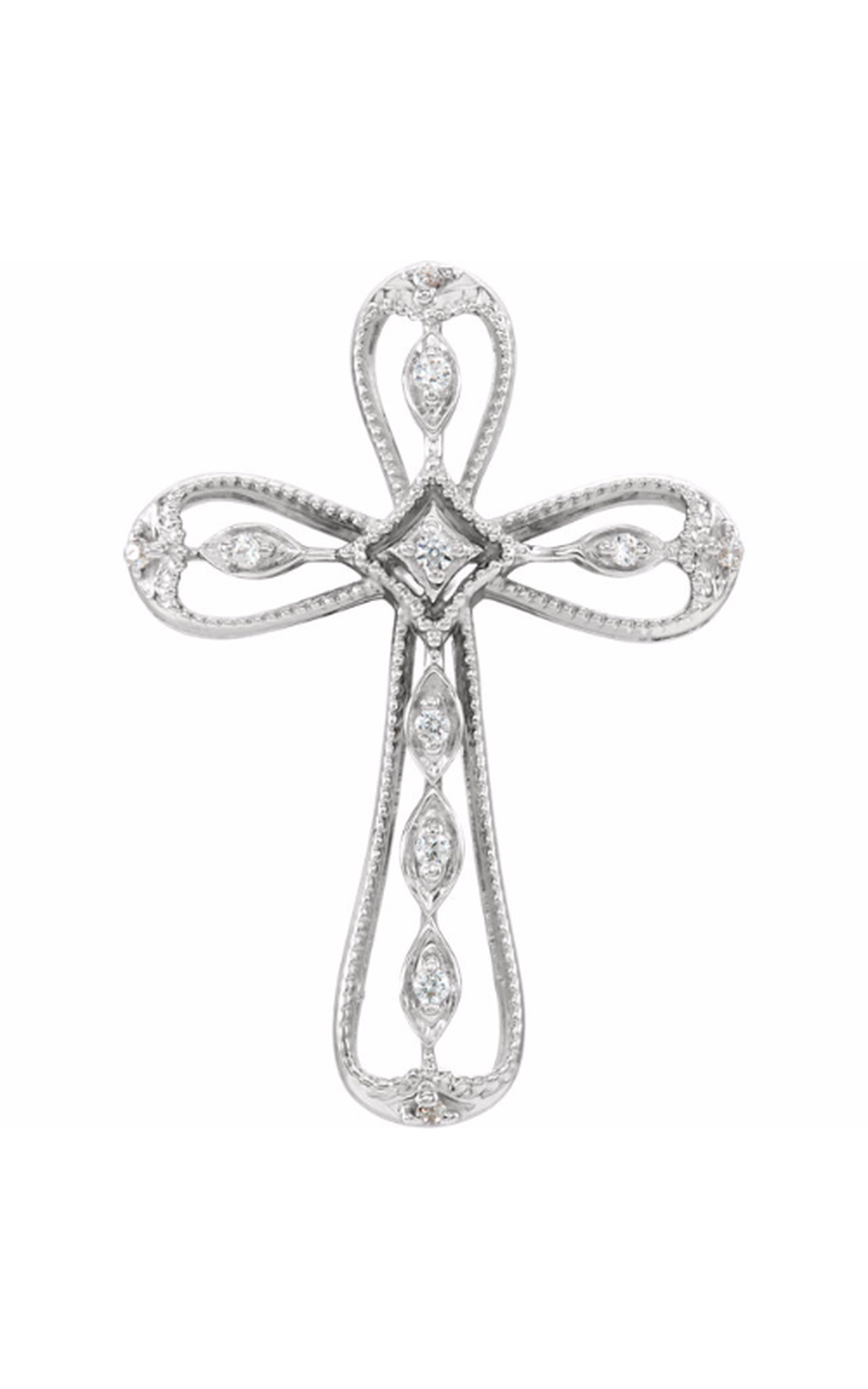 14K White Gold Diamond Necklace