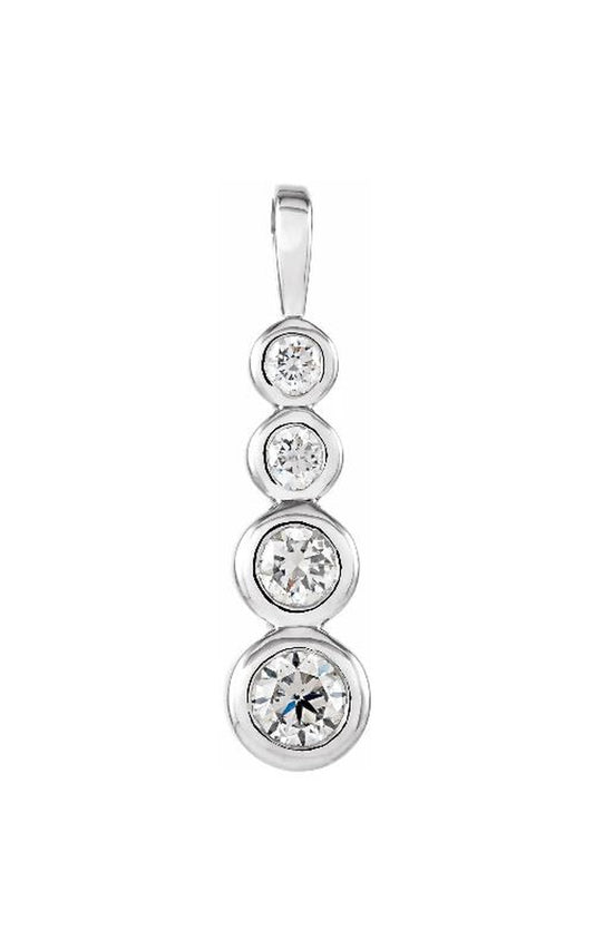 14K White Gold Diamond Necklace