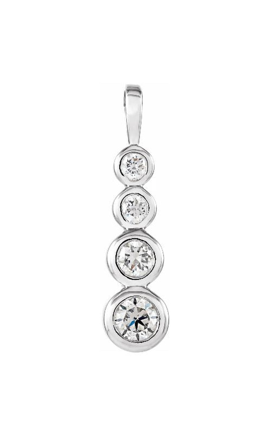 14K White Gold Diamond Necklace