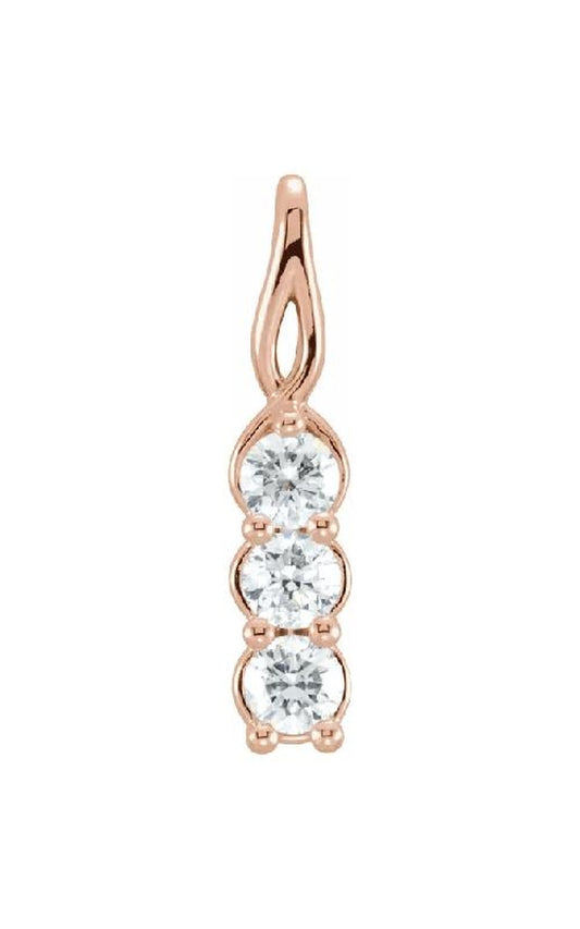 14K Rose Gold Diamond Necklace