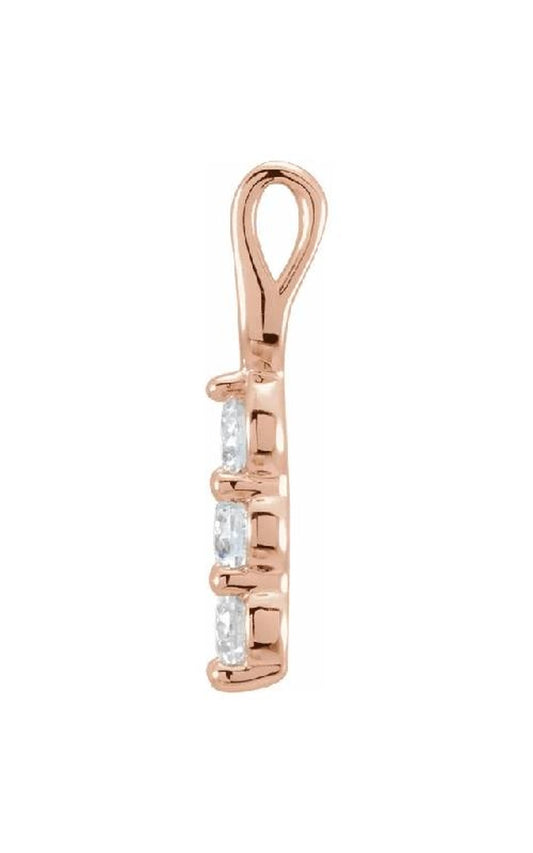 14K Rose Gold Diamond Necklace
