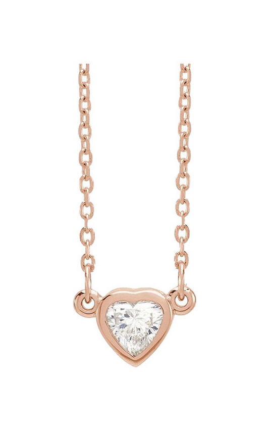 14K Rose Gold Diamond Necklace