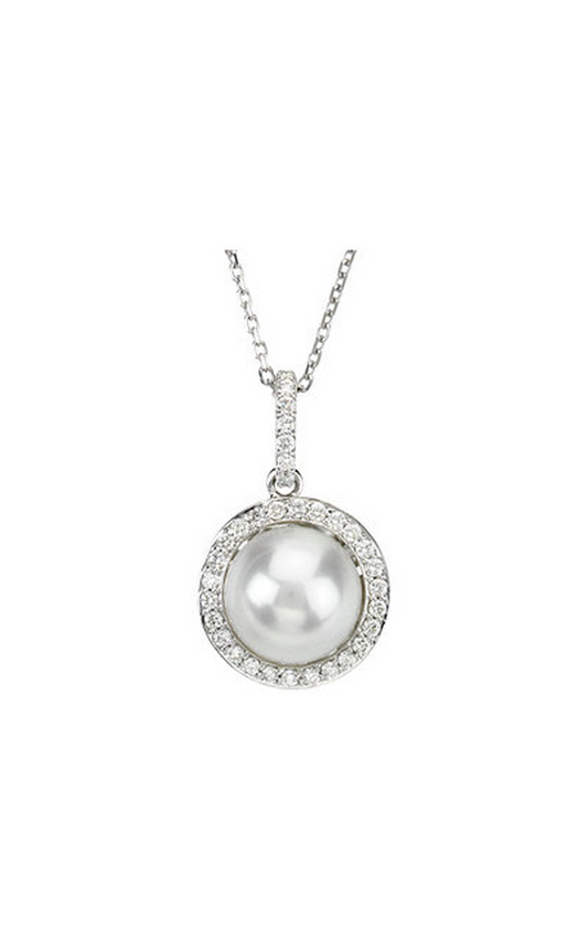 14K White Gold Pearl Necklace