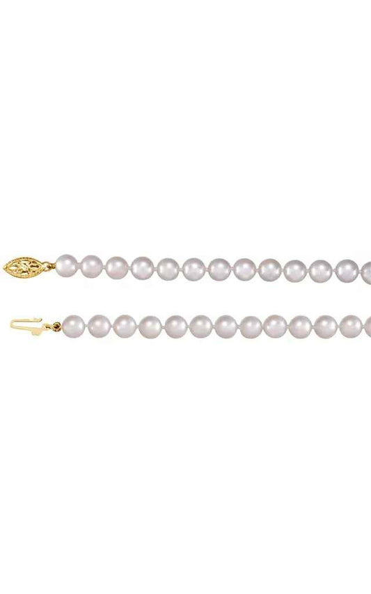 14K Yellow Gold Pearl Necklace