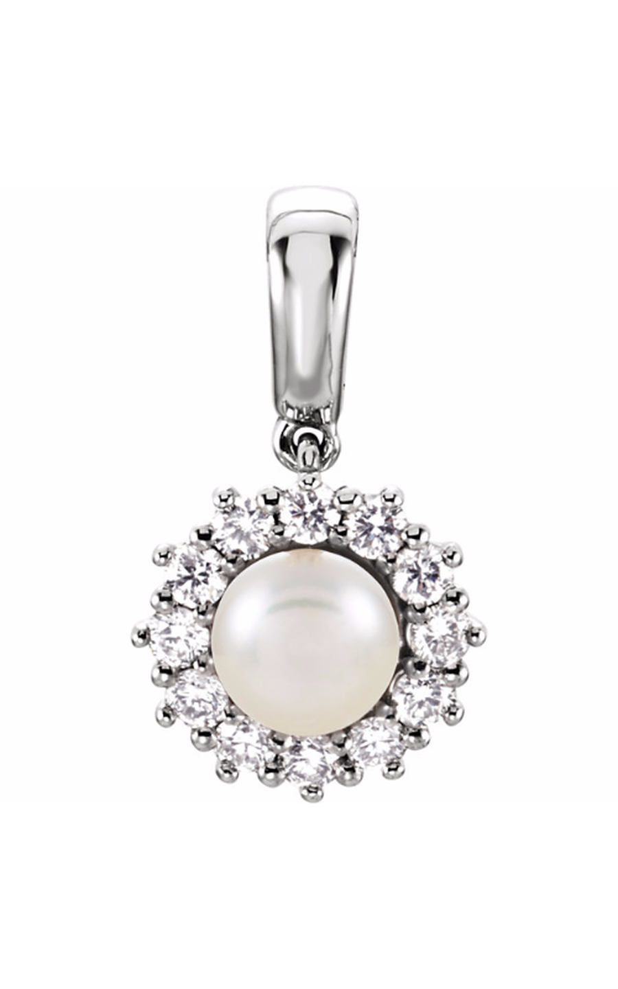 14K White Gold Pearl Necklace