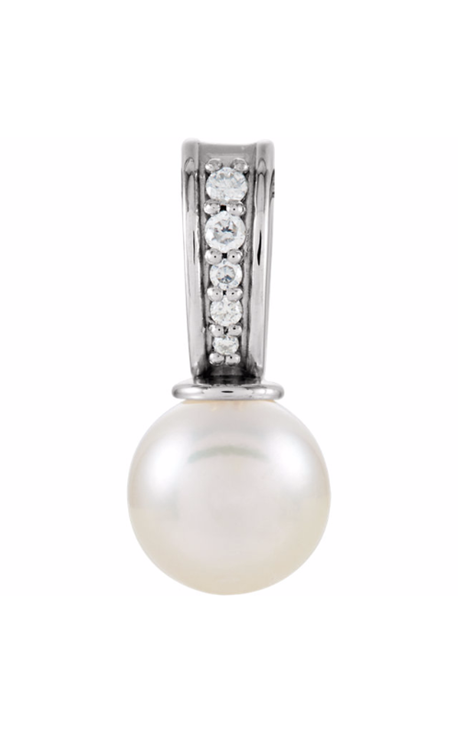 14K White Gold Pearl Necklace