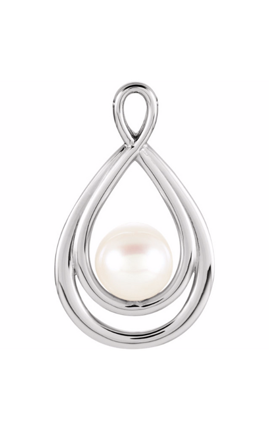 14K White Gold Pearl Necklace