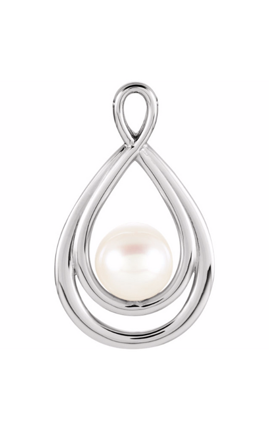 14K White Gold Pearl Necklace
