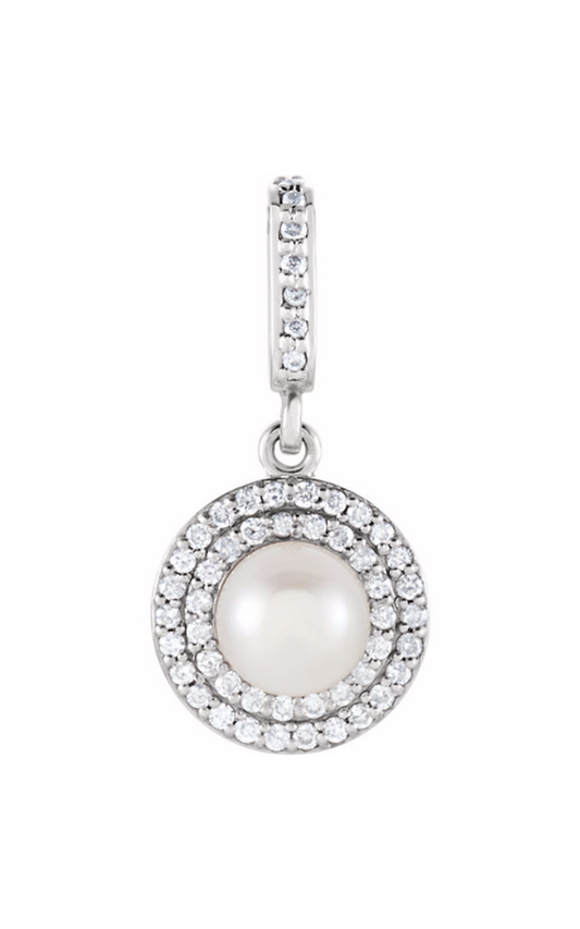 14K White Gold Pearl Necklace
