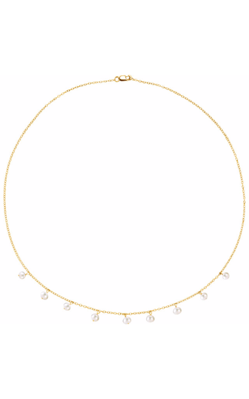 14K Yellow Gold Pearl Necklace