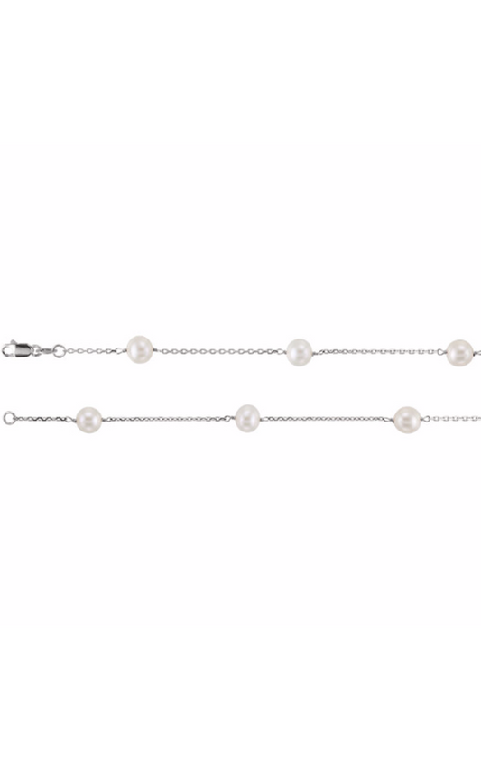 14K Yellow Gold Pearl Necklace
