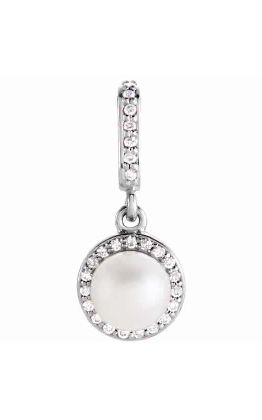 14K White Gold Pearl Necklace