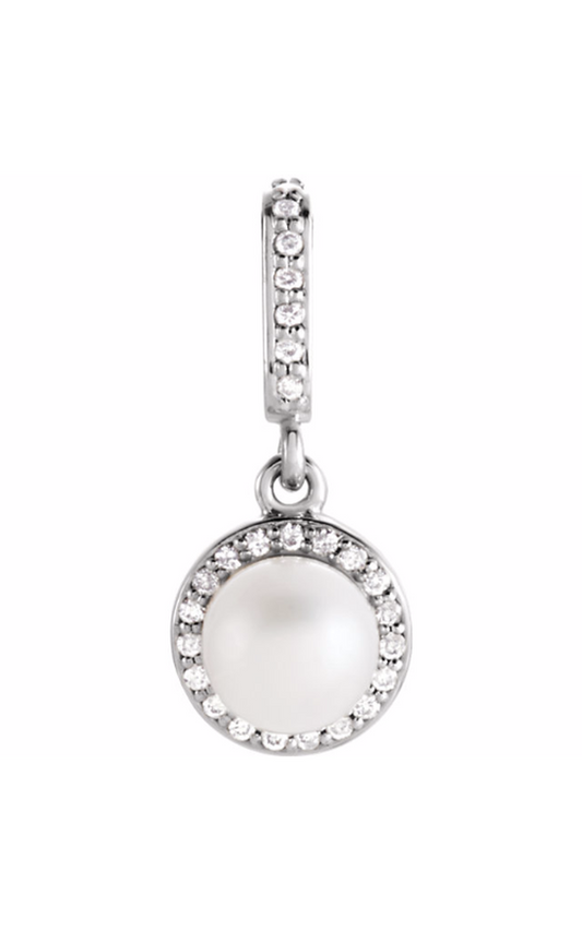 14K White Gold Pearl Necklace
