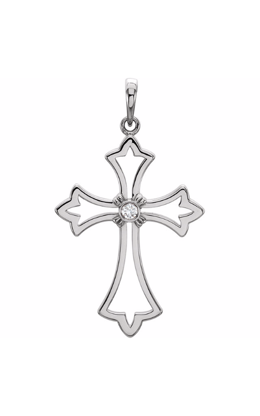 14K White Gold Religious and Symbolic Necklace