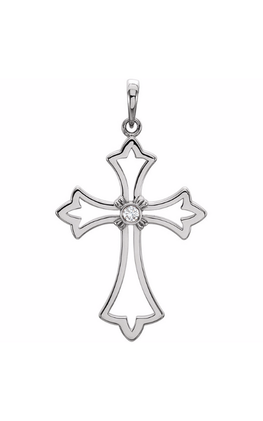 14K White Gold Religious and Symbolic Necklace