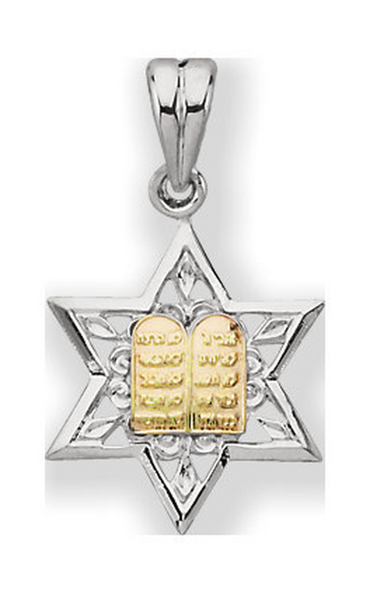 14K Yellow Gold and Sterling Silver (925) Religious and Symbolic Necklace