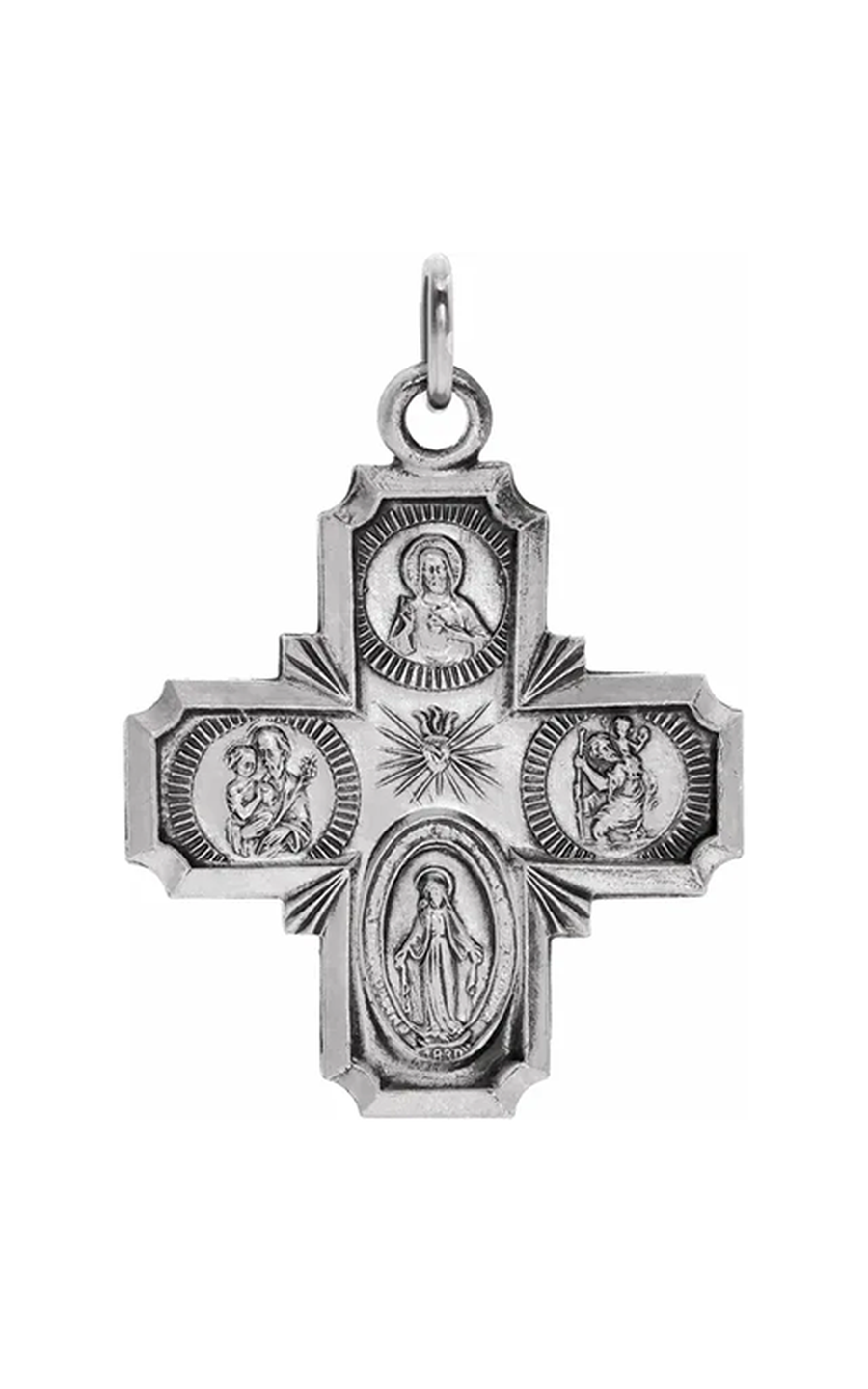 14K White Gold Religious and Symbolic Necklace