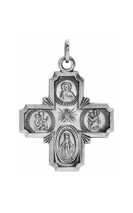 14K White Gold Religious and Symbolic Necklace