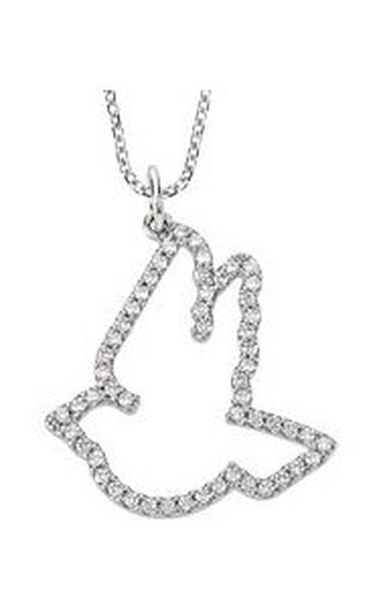14K White Gold Religious and Symbolic Necklace