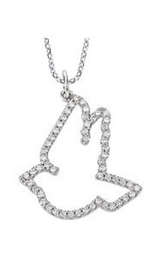 14K White Gold Religious and Symbolic Necklace