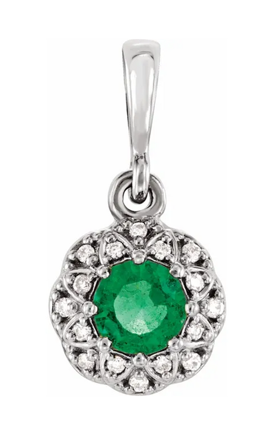 14K White Gold Gemstone Necklace