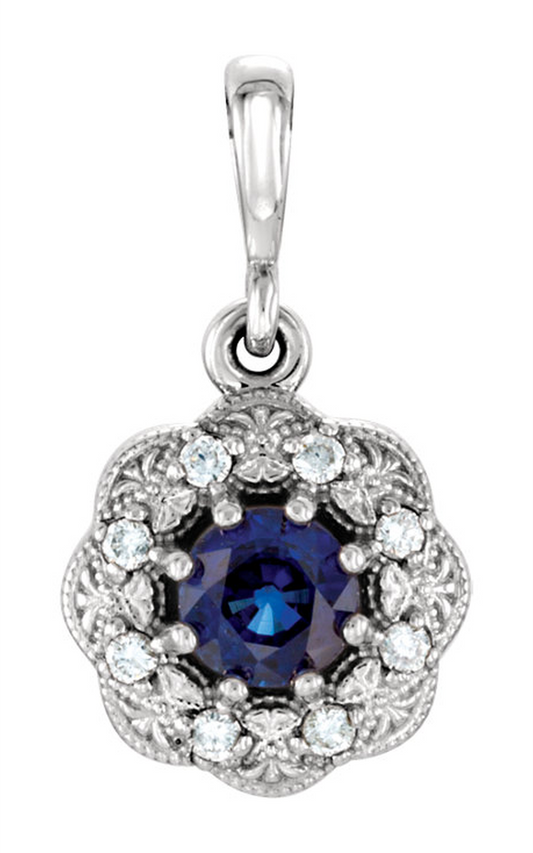 14K White Gold Gemstone Necklace