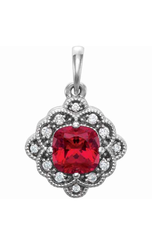 14K White Gold Gemstone Necklace