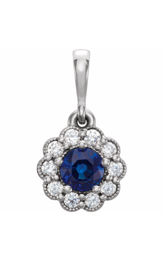 14K White Gold Gemstone Necklace