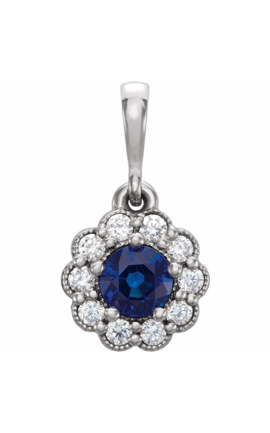 14K White Gold Gemstone Necklace