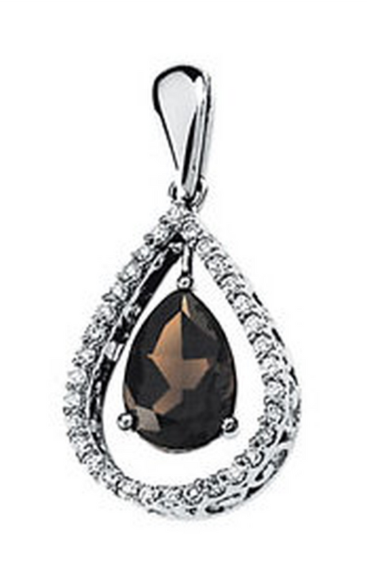 14K White Gold Gemstone Necklace
