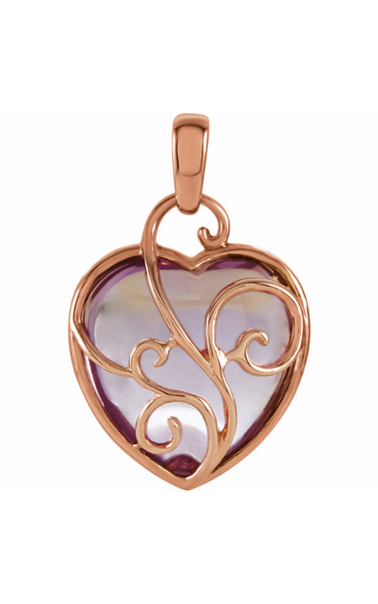 14K Rose Gold Gemstone Necklace