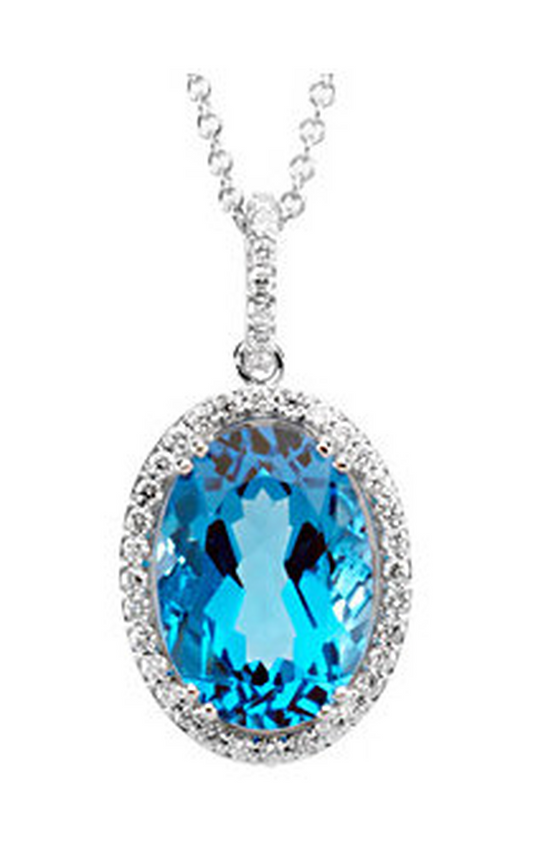14K White Gold Gemstone Necklace