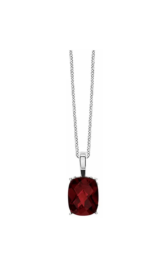 14K White Gold Gemstone Necklace