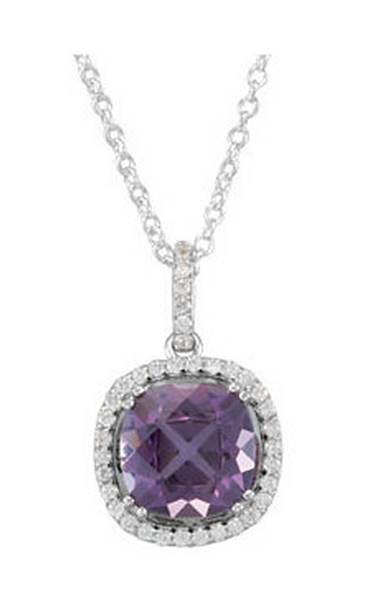 14K White Gold Gemstone Necklace
