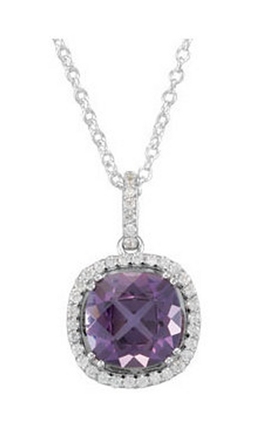 14K White Gold Gemstone Necklace