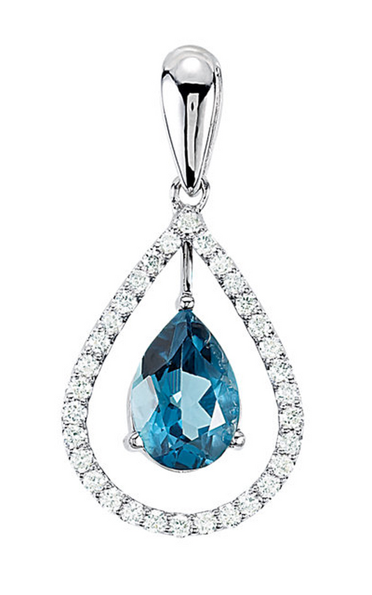 14K White Gold Gemstone Necklace